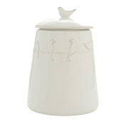 Borcan ceramica alb Bird 14*14*20 cm