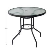 Masa gradina terasa, rotunda, otel sticla Borgen 80x80x71 cm