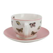 Set 4 cesti portelan multicolor 12x9x6 cm, 14x2 cm, 200 ml