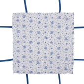 Cos paine bumbac alb albastru 35x35x8 cm