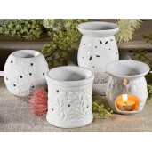 Set 4 difuzoare parfum camera ceramica alba Ø 9 cm x 9,5 H