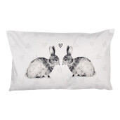 Set 2 fete perna textil alb negru Iepurasi 30x50 cm