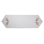 Traversa masa bumbac alb maro Iepurasi 50x160 cm
