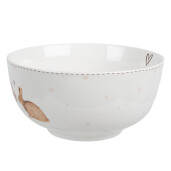 Set 2 boluri portelan alb maro Iepuras 14x7 cm, 500 ml