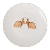 Set 4 farfurii portelan alb maro Iepuras 20x2 cm