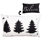 Fata perna Believe textil negru alb 30x50 cm