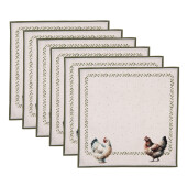 Set 6 suporturi farfurii bumbac multicolor Country (6) 40x40 cm