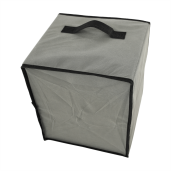 Comoda cu 4 sertare din textil negru maro gri Camilo 58x30x57 cm