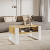 Masuta DTD stejar artisan alba Cara 90x53.2x45 cm