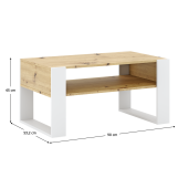 Masuta DTD stejar artisan alba Cara 90x53.2x45 cm
