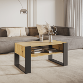 Masuta DTD stejar artisan neagra Cara 90x53.2x45 cm