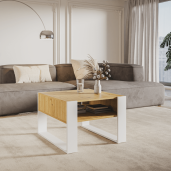 Masuta DTD stejar artisan alba Cara 67x68.2x45 cm