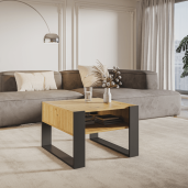 Masuta DTD stejar artisan neagra Cara 67x68.2x45 cm