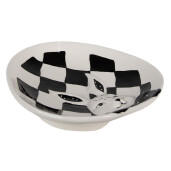 Platou Paste portelan alb negru 21x18x4 cm