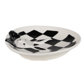 Platou Paste portelan alb negru 21x18x4 cm