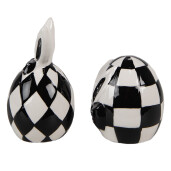 Set solnita pipernita portelan alb negru 5x9 cm, 5x7 cm