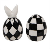 Set solnita pipernita portelan alb negru 5x9 cm, 5x7 cm