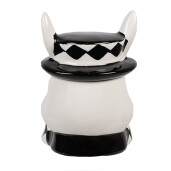Borcan ceramica alba neagra Iepuras 9x8x11 cm
