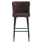 Scaun bar textil maro metal negru Cezaria 51x56x105,5 cm