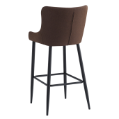 Scaun bar textil maro metal negru Cezaria 51x56x105,5 cm