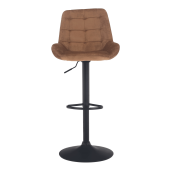 Scaun bar catifea maro metal negru Chiro 51.5x60x120 cm