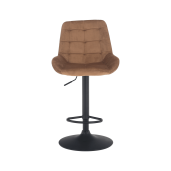 Scaun bar catifea maro metal negru Chiro 51.5x60x120 cm