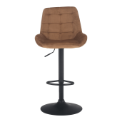 Scaun bar catifea maro metal negru Chiro 51.5x60x120 cm