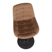 Scaun bar catifea maro metal negru Chiro 51.5x60x120 cm