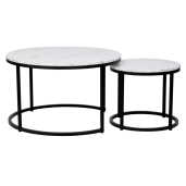 Set 2 masute alb negru Cirko 80x48 cm, 48x42 cm