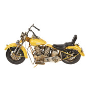 Macheta motocicleta retro metal galben antichizat 41 cm x15 cm x 24 cm