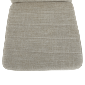 Scaun tapiterie textil bej picioare metal alb Coleta 41x49x96 cm