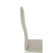 Scaun tapiterie textil bej picioare metal alb Coleta 41x49x96 cm