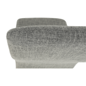 Scaun tapiterie textil gri picioare metal alb Coleta 41x49x96 cm