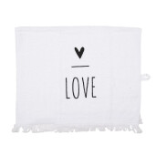 Prosop de maini si fata bumbac alb negru Love 40x66 cm