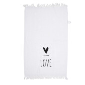 Prosop de maini si fata bumbac alb negru Love 40x66 cm