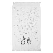 Prosop maini si fata bumbac negru alb Iepurasi 40x66 cm
