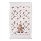 Prosop maini fata bumbac alb maro Turta Dulce 40x66 cm