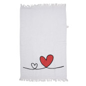 Prosop de maini si fata bumbac multicolor Inimioare 40x66 cm