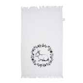 Prosop de maini si fata bumbac negru alb Iepuras 40x66 cm