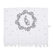 Prosop de maini si fata bumbac alb negru Pisicuta 40x66 cm