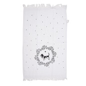 Prosop de maini si fata bumbac negru alb Catelus 40x66 cm