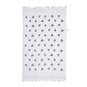 Prosop de maini si fata bumbac negru alb Inimioare 40x66 cm