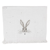 Prosop maini si fata bumbac alb gri Iepuras 40x66 cm