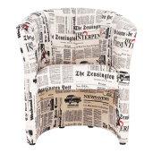 Fotoliu tapiterie textil motiv ziare Cuba 65x60x77 cm