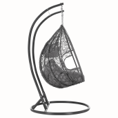 Fotoliu suspendabil ratan sintetic gri Dalvea 133x117x195 cm