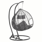 Fotoliu suspendabil ratan sintetic gri Dalvea 133x117x195 cm