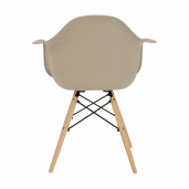 Scaun plastic bej picioare fag Damen 62x58x81 cm
