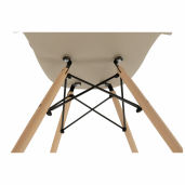 Scaun plastic bej picioare fag Damen 62x58x81 cm