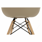 Scaun plastic bej picioare fag Damen 62x58x81 cm