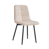 Scaun dining catifea bej metal Damia 45x54x90 cm